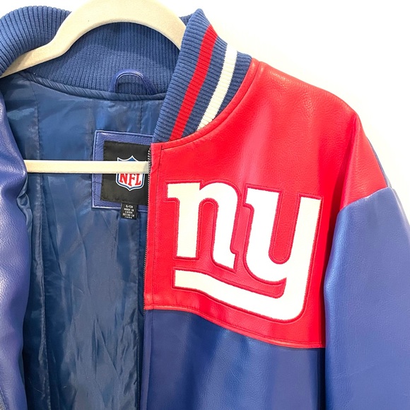 New York Giants Leather Bomber Jacket Size Small - Picture 7 of 13